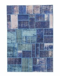 ECARPETGALLERY Color Transition Patch Hand-Knotted Rug Home