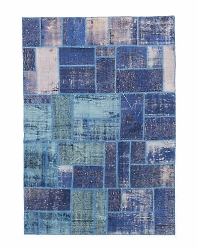 ECARPETGALLERY Color Transition Patch Hand-Knotted Rug Home
