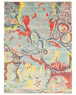ECARPETGALLERY Abstract Lahore Legacy Hand-Knotted Wool Rug Home